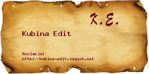 Kubina Edit névjegykártya