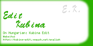 edit kubina business card